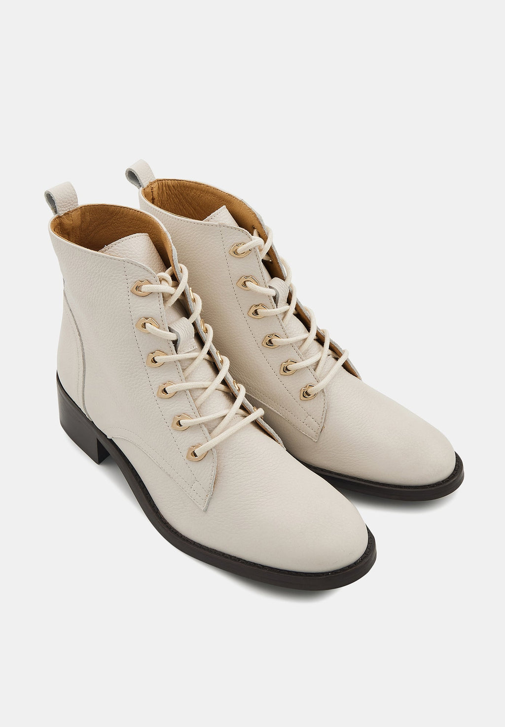 Paulette - Cuir Grainé blanc cassé - Bons Baisers - The Bradery