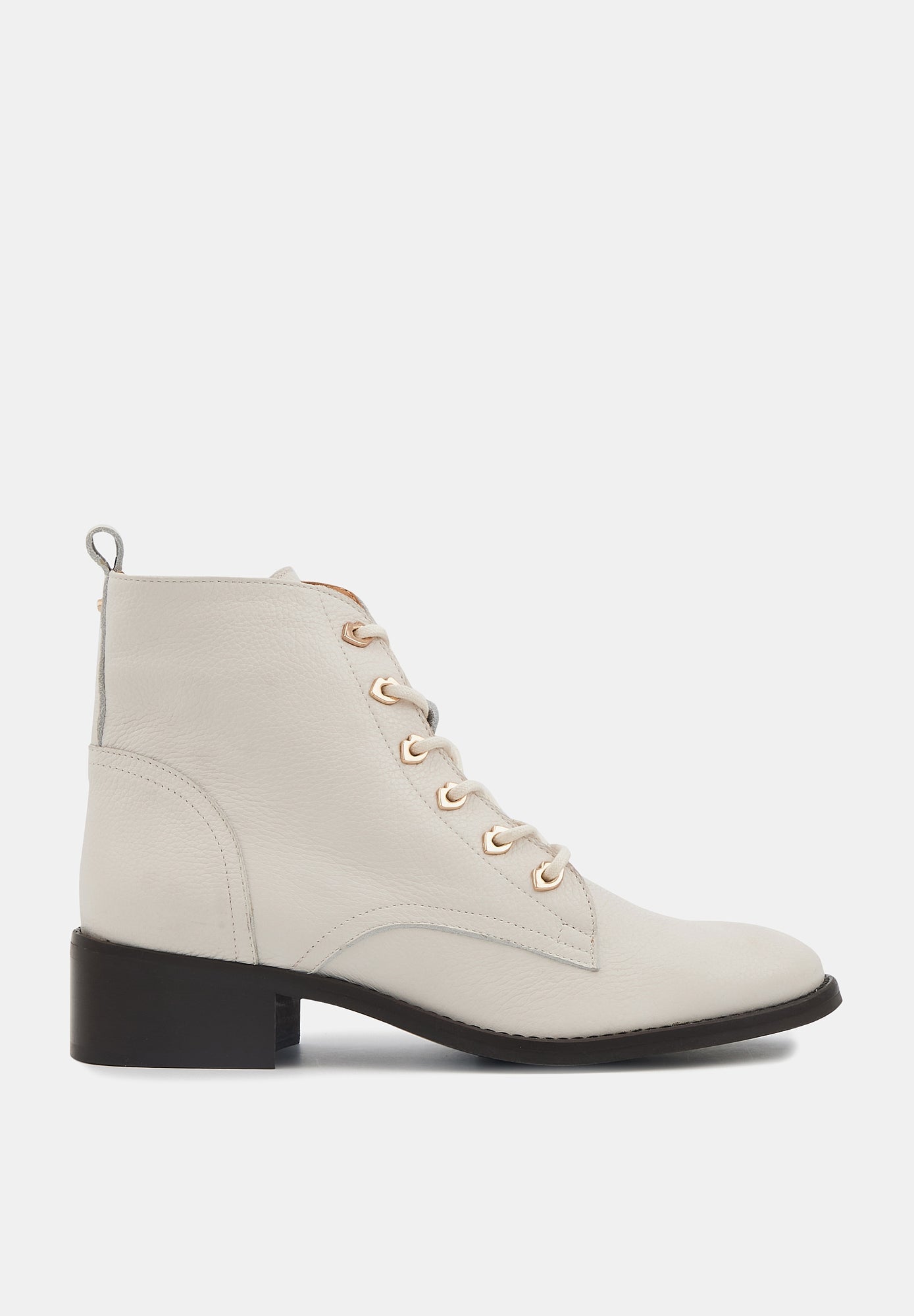 Paulette - Cuir Grainé blanc cassé - Bons Baisers - The Bradery