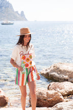 PEACHES Blanc - T-Shirt Imprimé