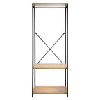 Penderie 3 Étagères Métal Et Décor Chêne - L60 cm - Décor Bois