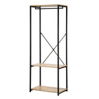 Penderie 3 Étagères Métal Et Décor Chêne - L60 cm - Décor Bois