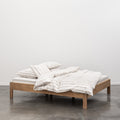 Housse De Couette En Percale De Coton Lavé 300 Fils - Rayures Beiges Marrons