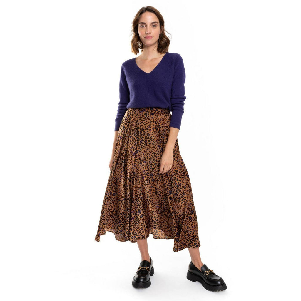 Perfect Cashmere - Tunique Col V Garmouth Violet, 100% Cachemire, 2 Fils, Jersey - Femme - Perfect Cashmere* - The Bradery