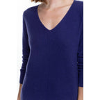 Perfect Cashmere - Tunique Col V Garmouth Violet, 100% Cachemire, 2 Fils, Jersey - Femme - Perfect Cashmere* - The Bradery