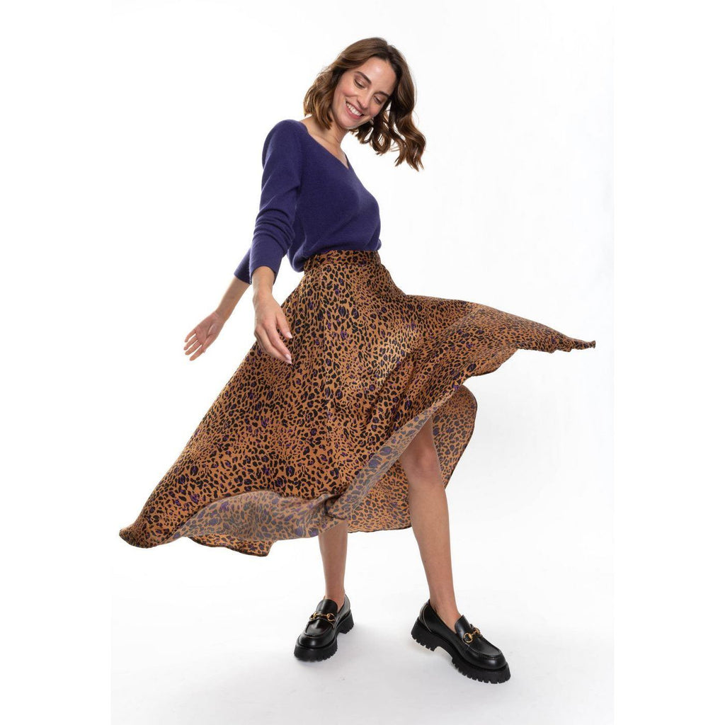Perfect Cashmere - Tunique Col V Garmouth Violet, 100% Cachemire, 2 Fils, Jersey - Femme - Perfect Cashmere* - The Bradery