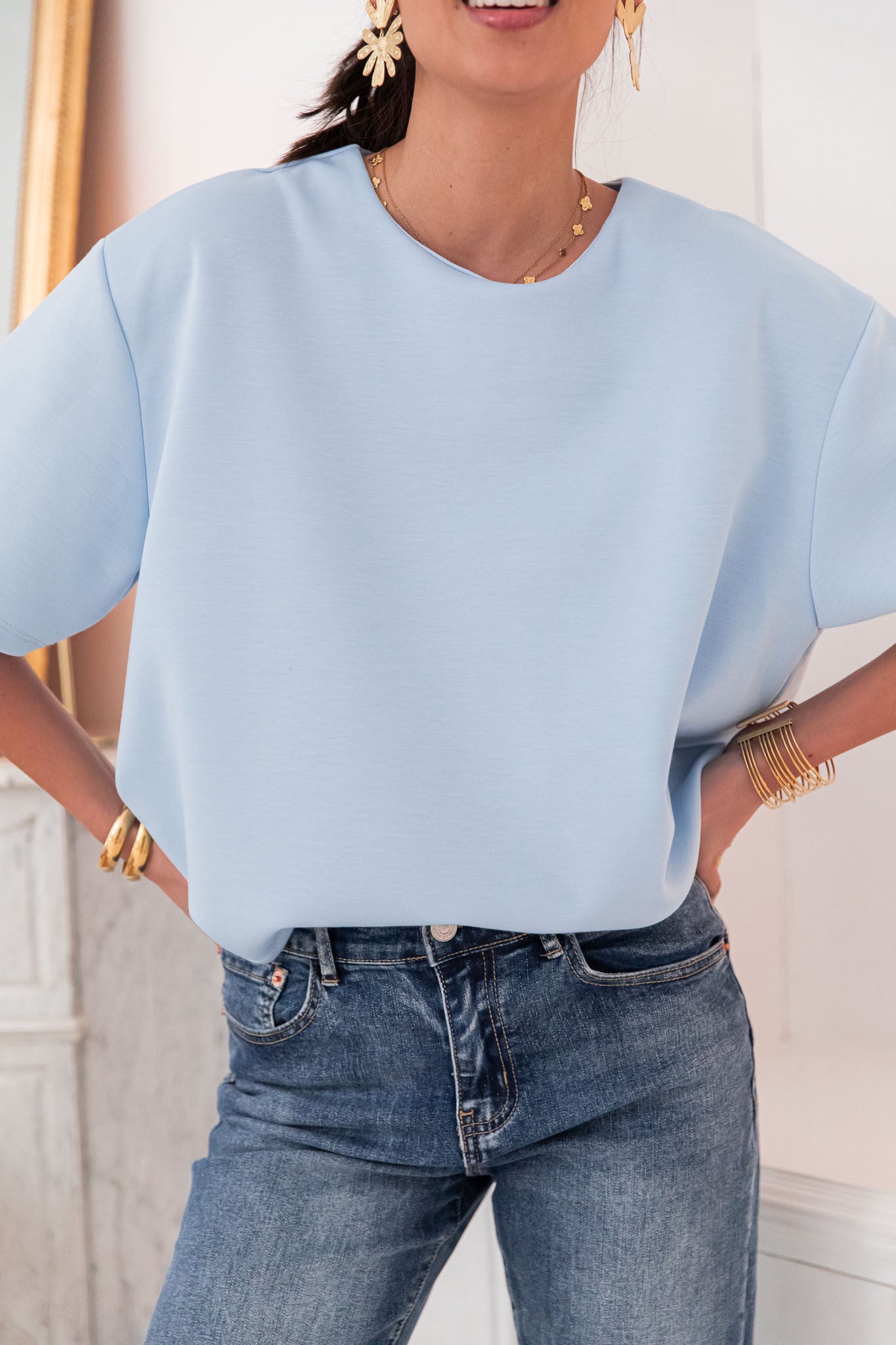 PETER Bleu Ciel - T-Shirt Oversize