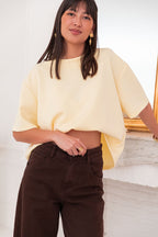 PETER Jaune Pastel - T-Shirt Oversize