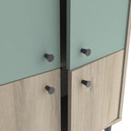 Petit Buffet 4 Portes Effet Bois L61cm - Arty - Bois / Vert