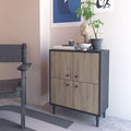 Petit Buffet 4 Portes Effet Bois L61cm - Arty - Noir