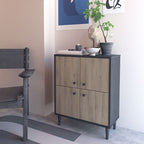 Petit Buffet 4 Portes Effet Bois L61cm - Arty - Noir