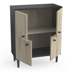 Petit Buffet 4 Portes Effet Bois L61cm - Arty - Noir