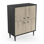 Petit Buffet 4 Portes Effet Bois L61cm - Arty - Noir