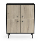 Petit Buffet 4 Portes Effet Bois L61cm - Arty - Noir