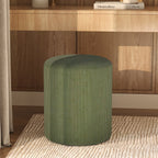 petit pouf rond en velours vert kaki lily