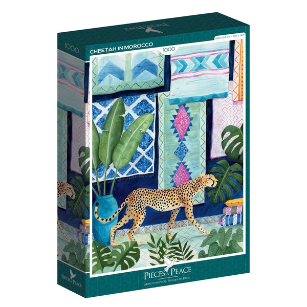 Puzzle 1000 Pièces Pieces & Peace - Guépard au MarocPieces & Peace