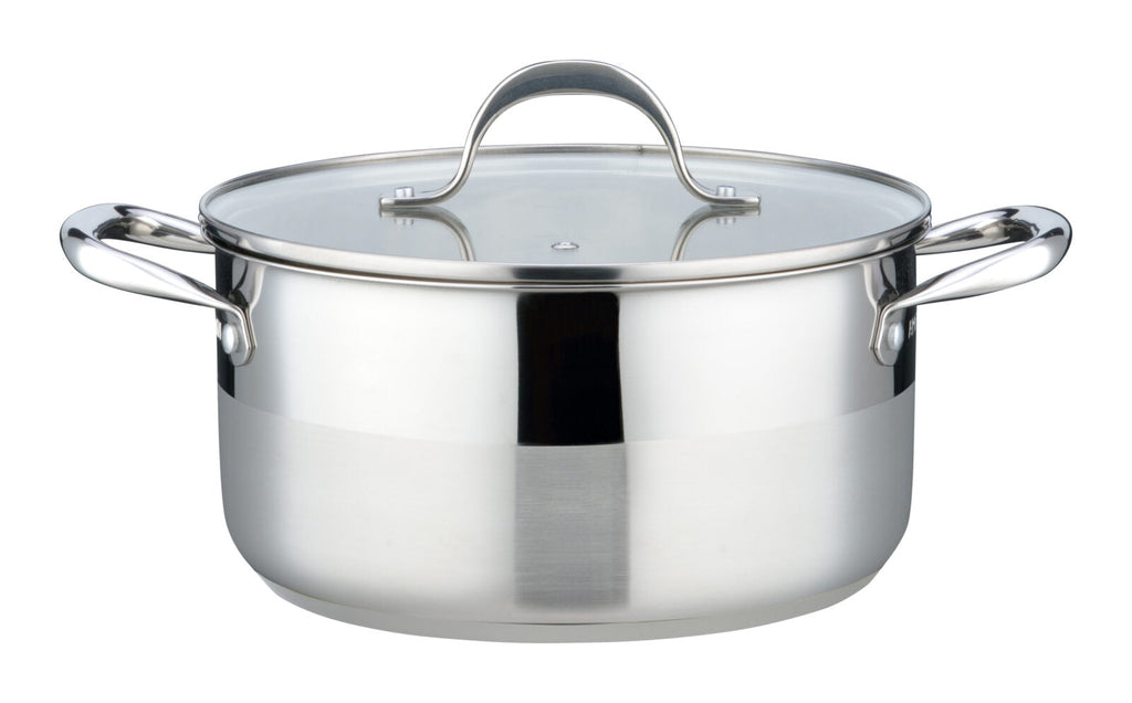 Marmite 24cm - Couvercle vERRE - Acier Inoxydable - Inox