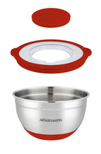 Set 3 Bols Mélangeurs 16/20/24cm - Acier Inoxydable - Rouge