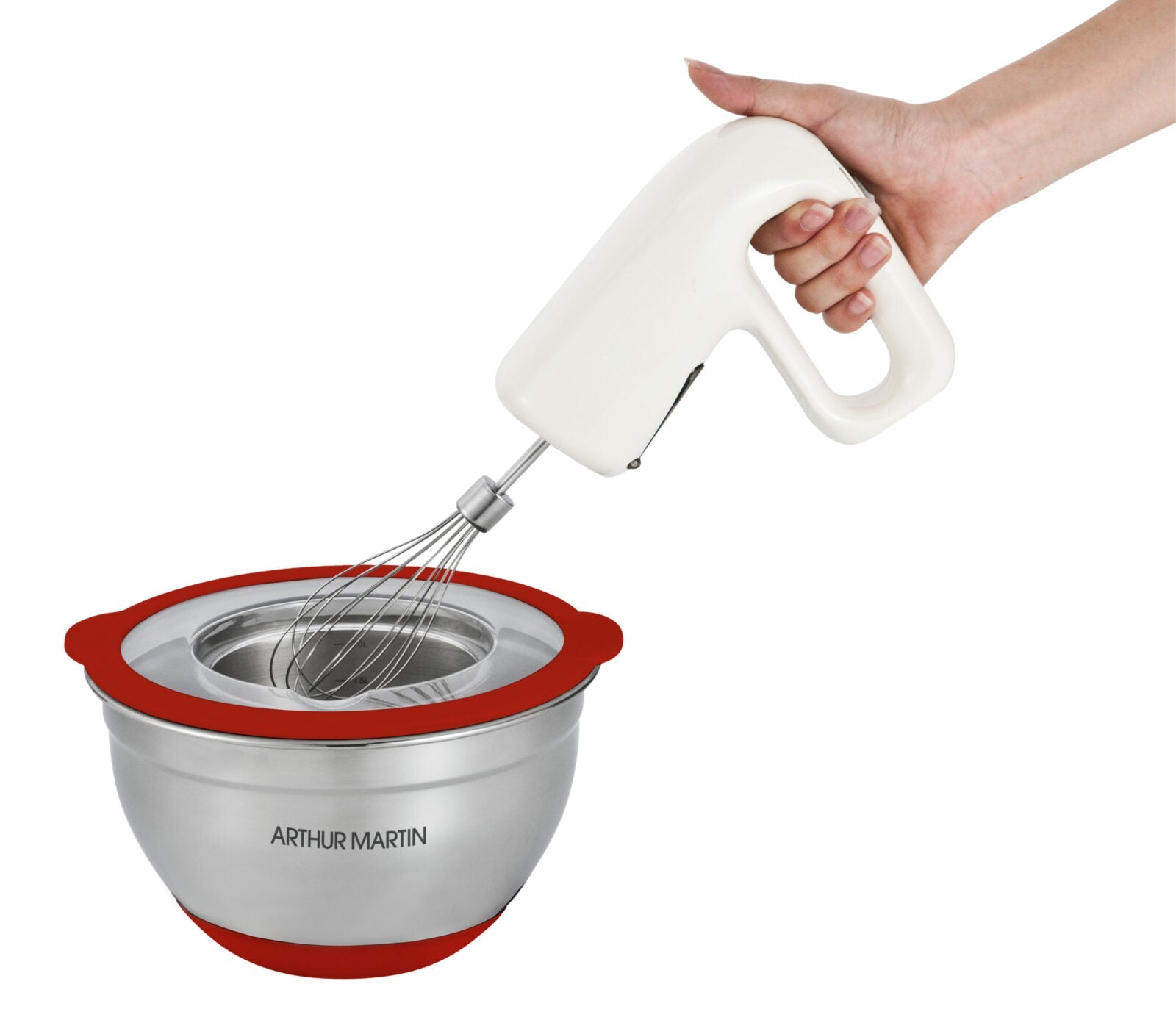 Set 3 Bols Mélangeurs 16/20/24cm - Acier Inoxydable - Rouge