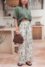 PIO Kaki Fleurs - Pantalon Plissé 13