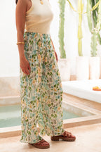 PIO Vert8 D'Eau Fleurs - Pantalon Plissé