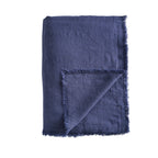 Plaid Brunelle - 100% Lin Lavé - Bleu Marine