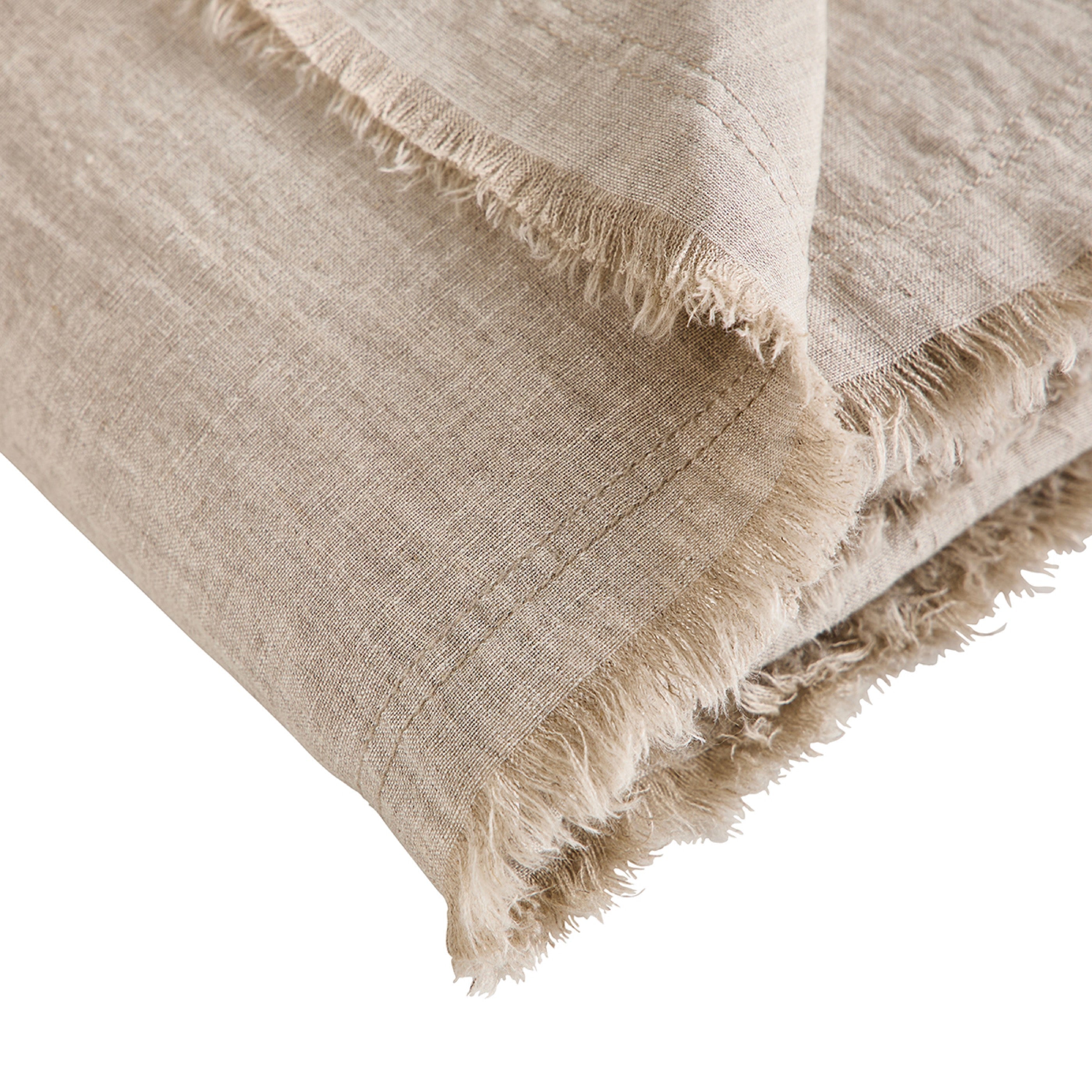 Plaid Brunelle - 100% Lin Lavé - Naturel