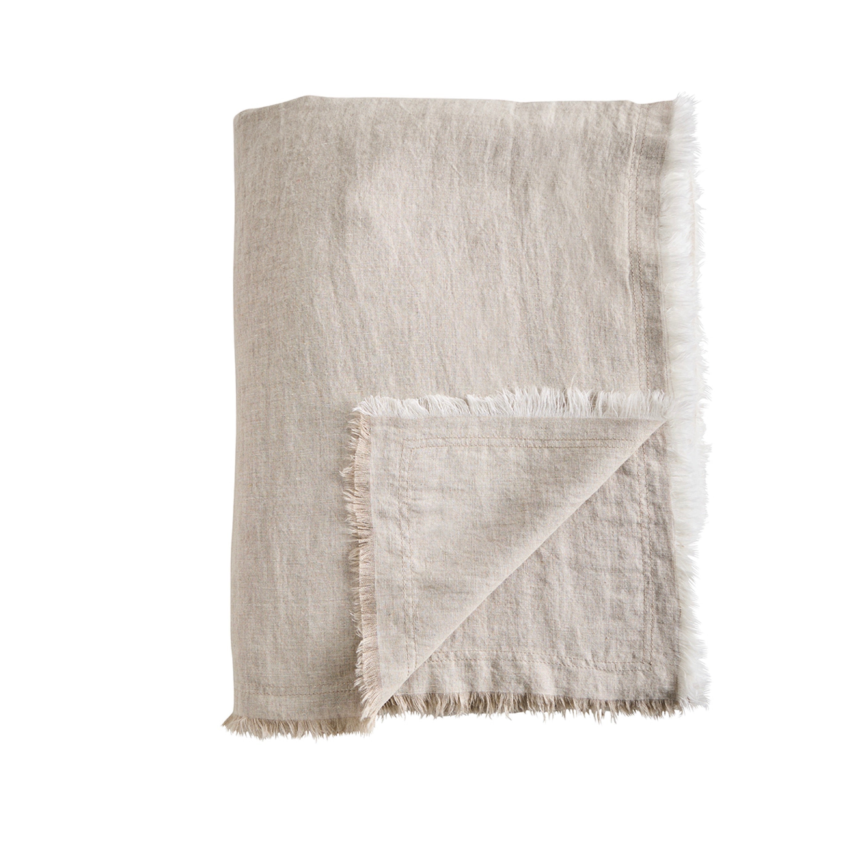 Plaid Brunelle - 100% Lin Lavé - Naturel