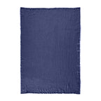 Plaid Garni Brunelle - 100% Lin Lavé - Bleu Marine