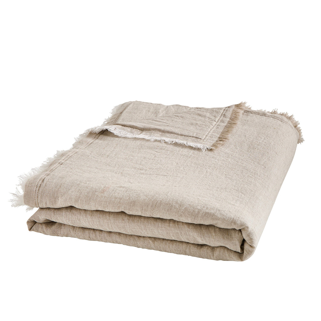 Plaid Garni Brunelle - 100% Lin Lavé - Naturel