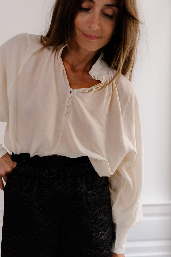 SHORT CARLOTA JACQUARD NOIR - PLUME PARIS - La mode en précommande