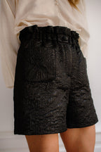 SHORT CARLOTA JACQUARD NOIR - PLUME PARIS - La mode en précommande