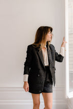 SHORT CARLOTA JACQUARD NOIR - PLUME PARIS - La mode en précommande