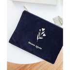 Pochette Maman Adorée En Velours - Charbon - Femme - Emoi Emoi - The Bradery