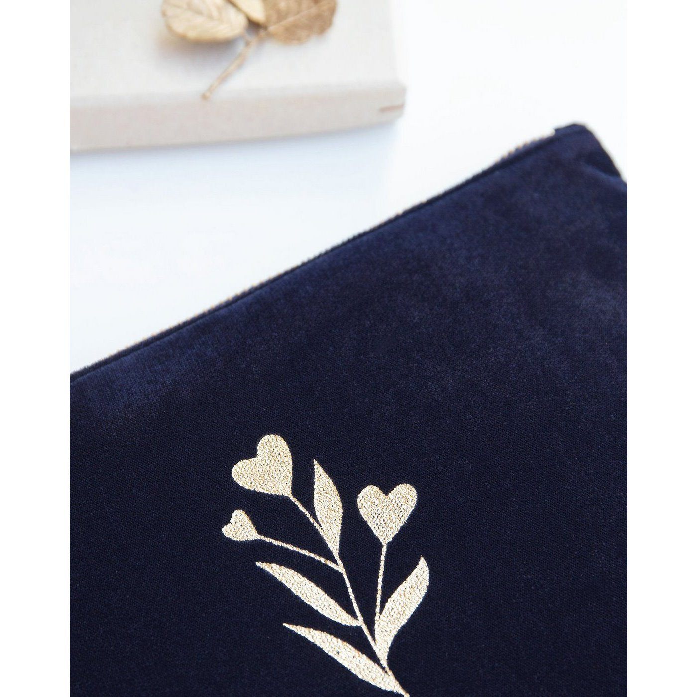 Pochette Maman Adorée En Velours - Charbon - Femme - Emoi Emoi - The Bradery