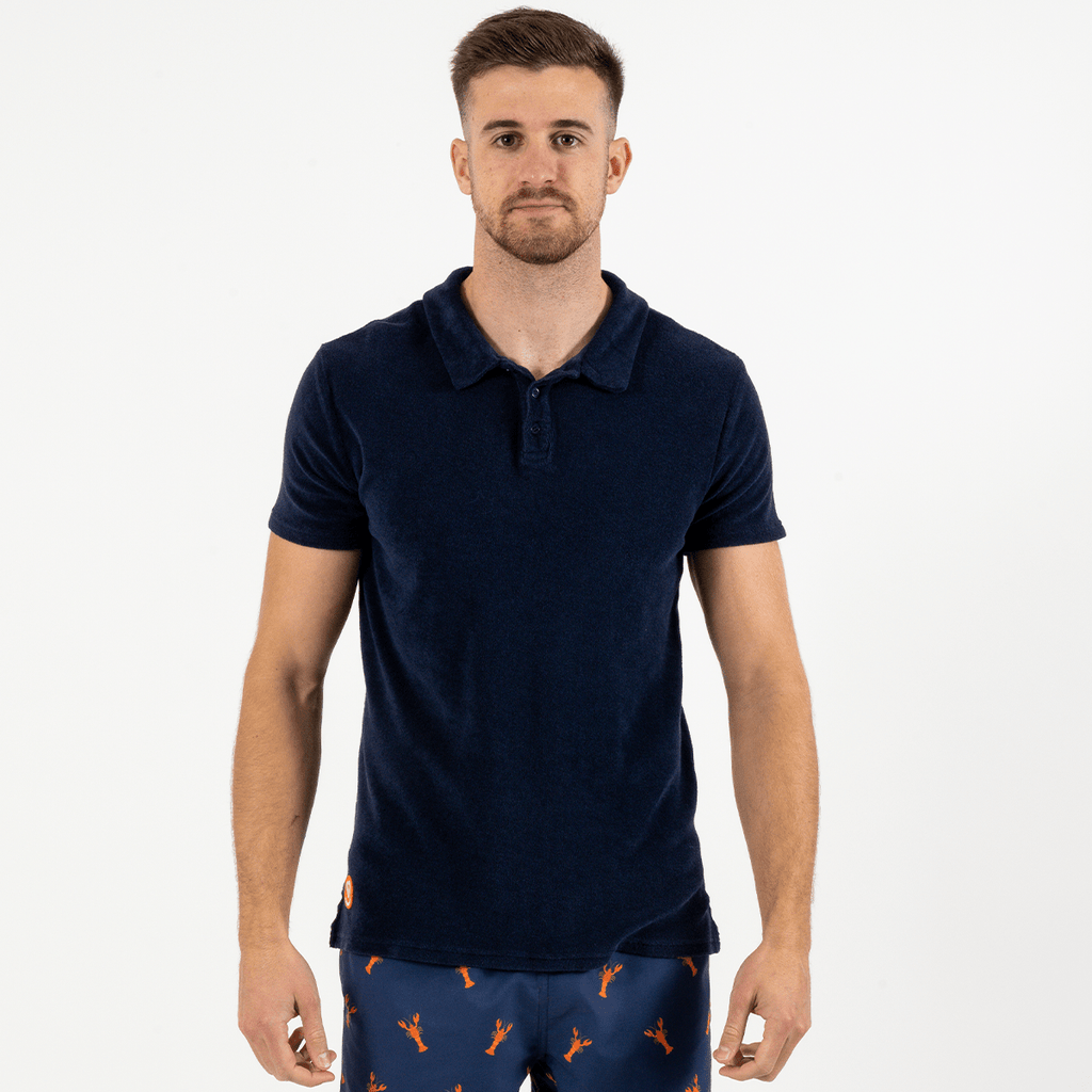 Polo Eponge Bleu Marine 100% Coton