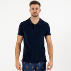 Polo Eponge Bleu Marine 100% Coton