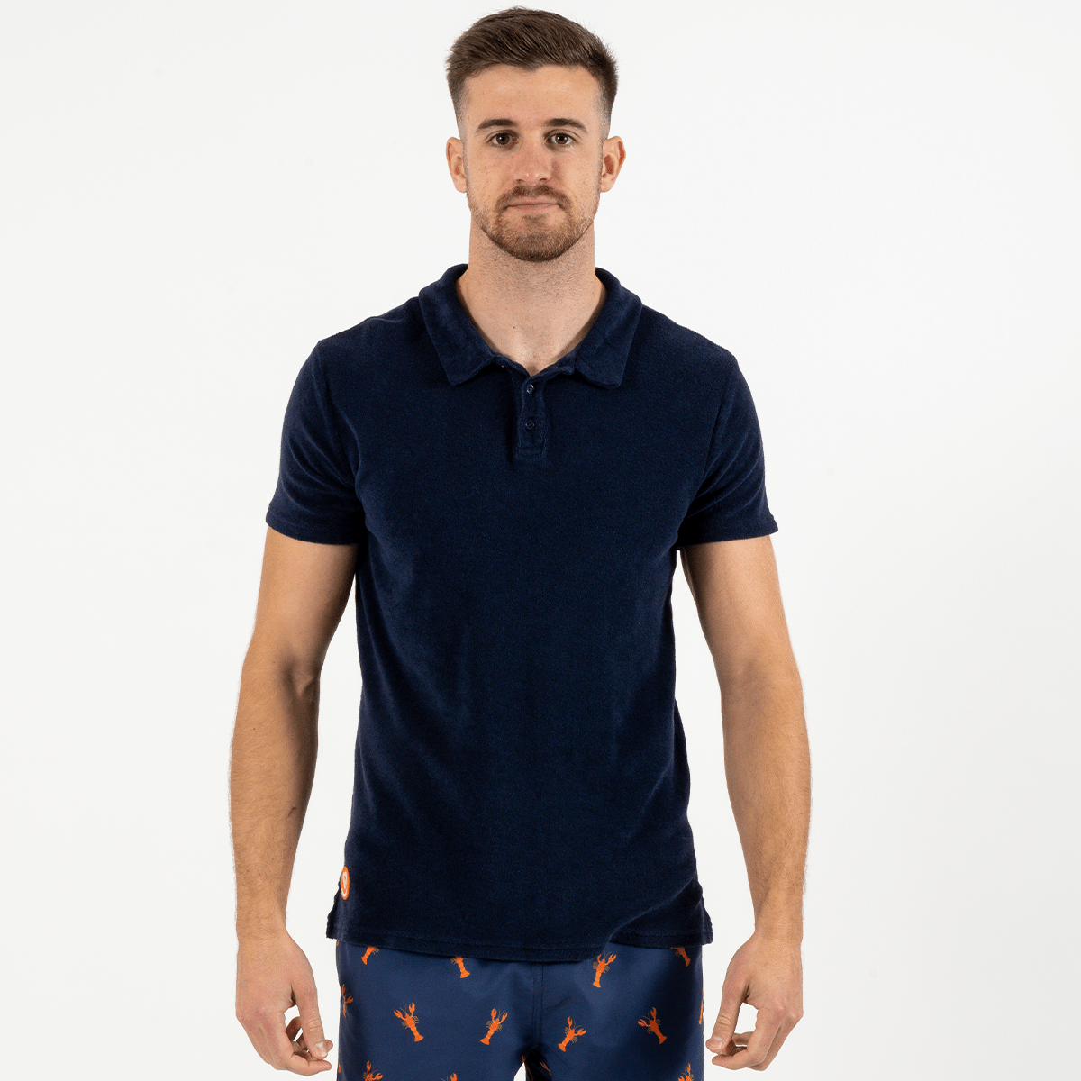 Polo Eponge Bleu Marine 100% Coton