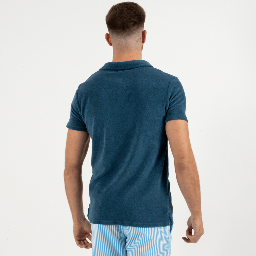 Polo Eponge Bleu Petrole 100% Coton