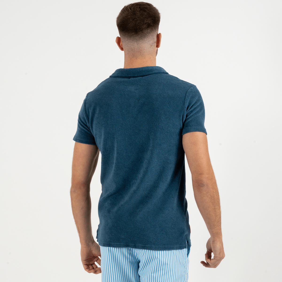 Polo Eponge Bleu Petrole 100% Coton