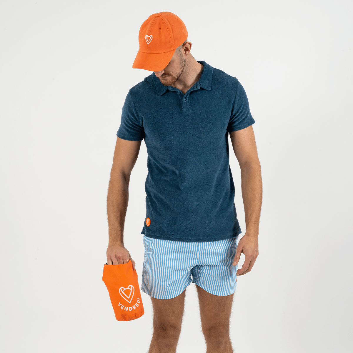 Polo Eponge Bleu Petrole 100% Coton
