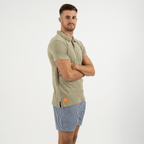 Polo Eponge Kaki Clair 100% Coton