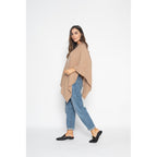 Poncho Col V Tamara Camel, 100% Cachemire, 2 Fils, Jersey - Femme - Perfect Cashmere - The Bradery