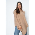 Poncho Col V Tamara Camel, 100% Cachemire, 2 Fils, Jersey - Femme - Perfect Cashmere - The Bradery