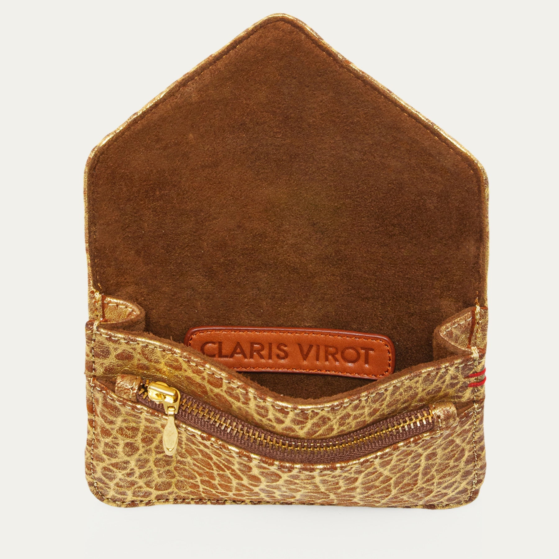 Porte Cartes Alex Cuir Bubble Or Antique