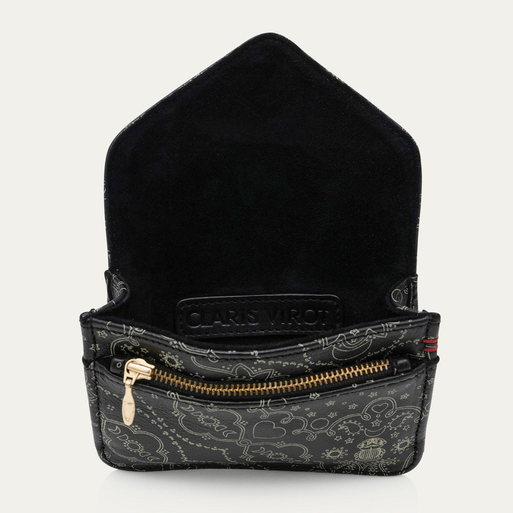 Porte Cartes Cuir Alex Nappa Noir Imprimé Bandana