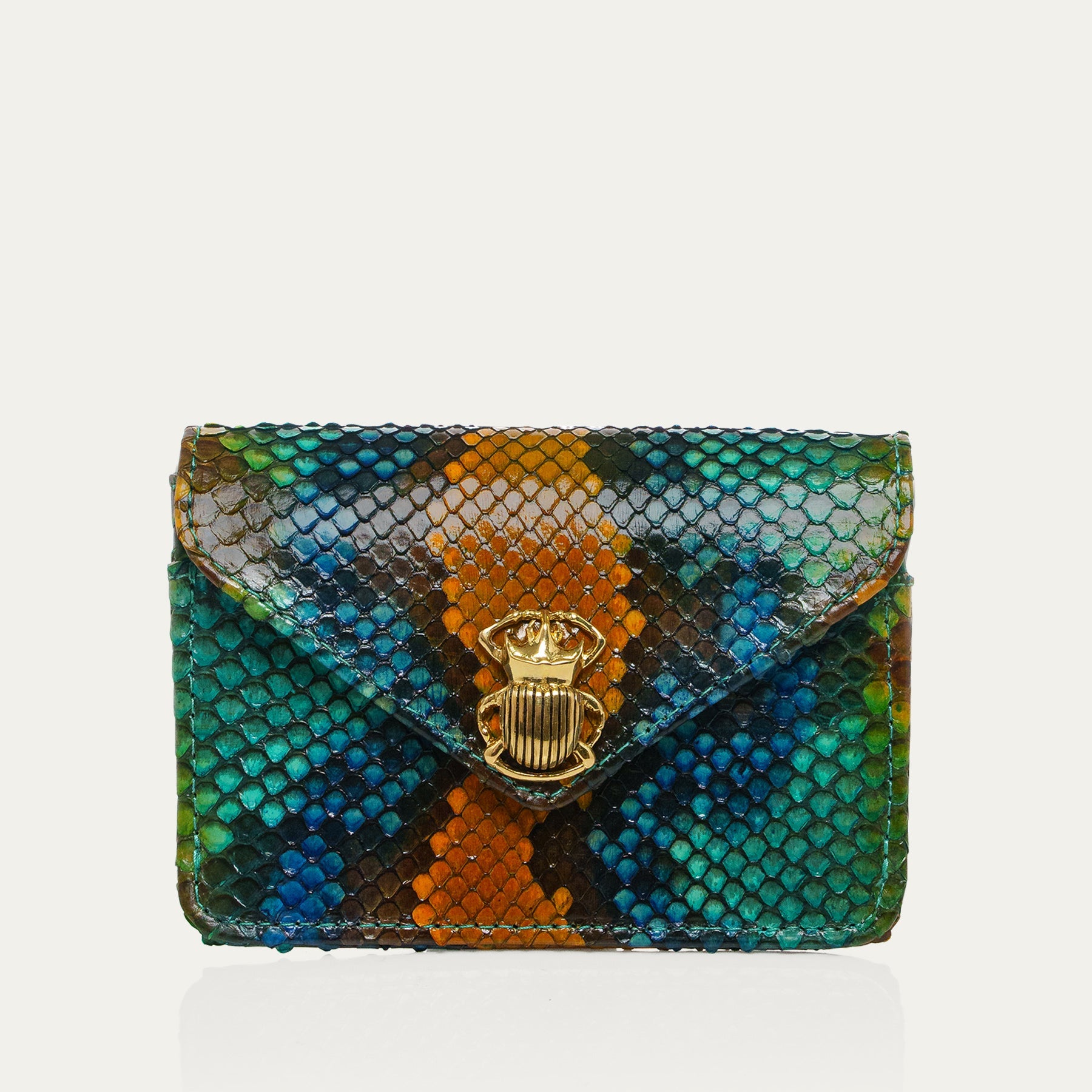 Porte Cartes Python Alex Lotus Bleu