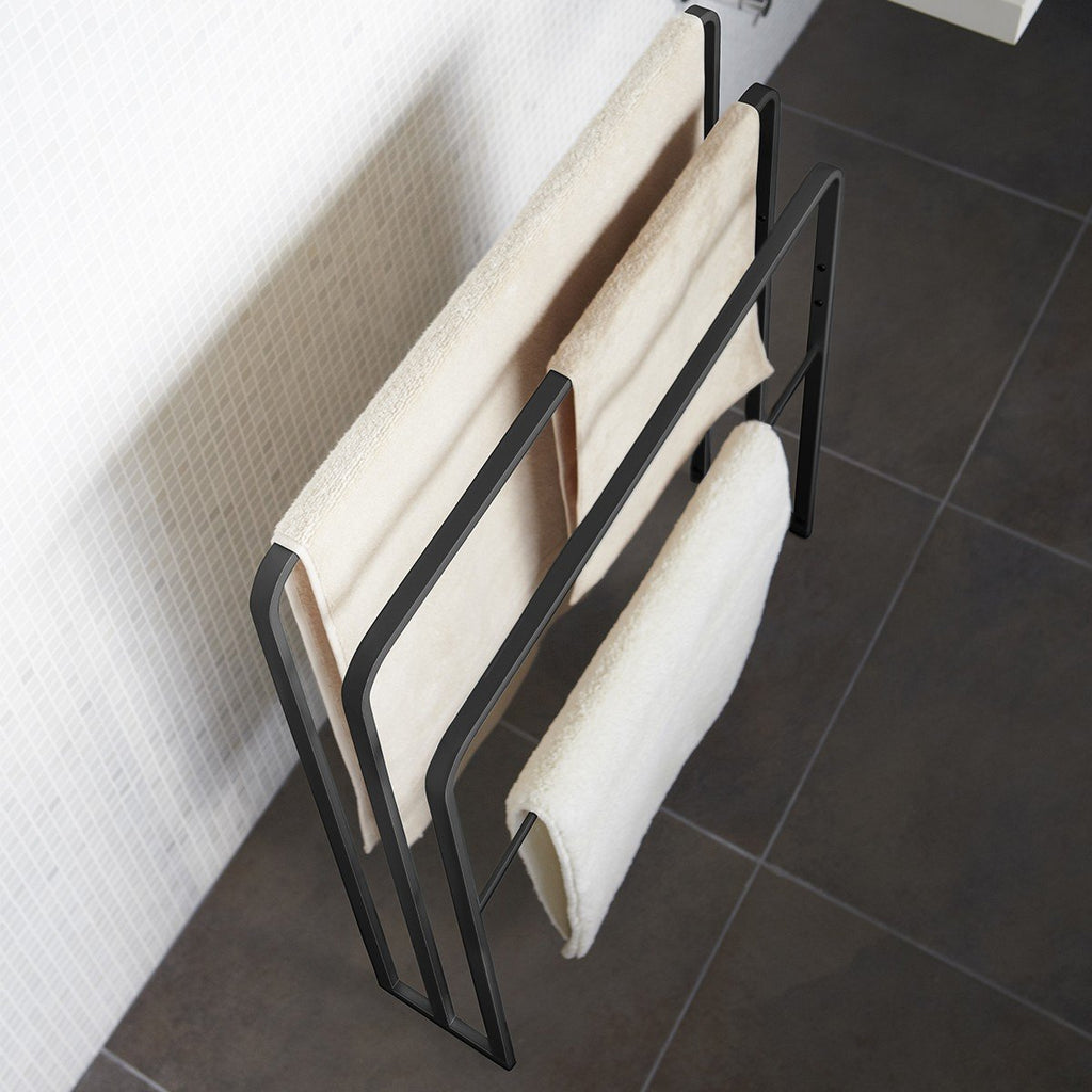 Porte Serviettes À 4 Barres - L70 cm - Noir