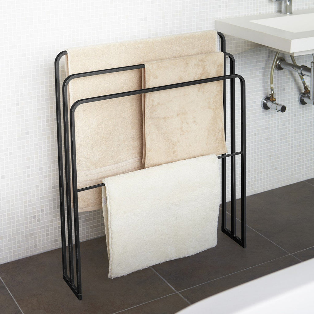 Porte Serviettes À 4 Barres - L70 cm - Noir