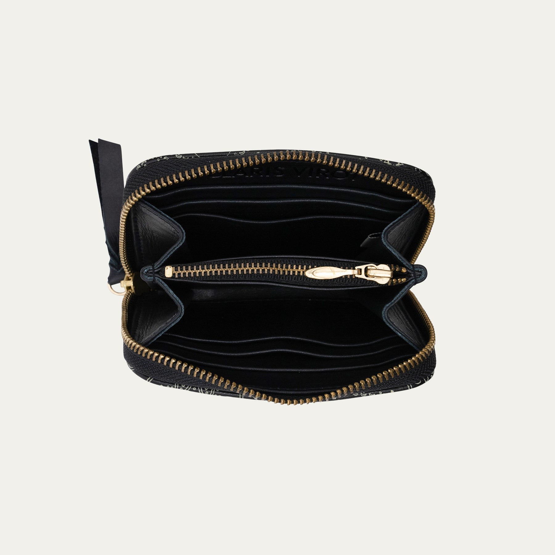 Portefeuille Cuir Mini Bob Nappa Noir Imprimé Bandana