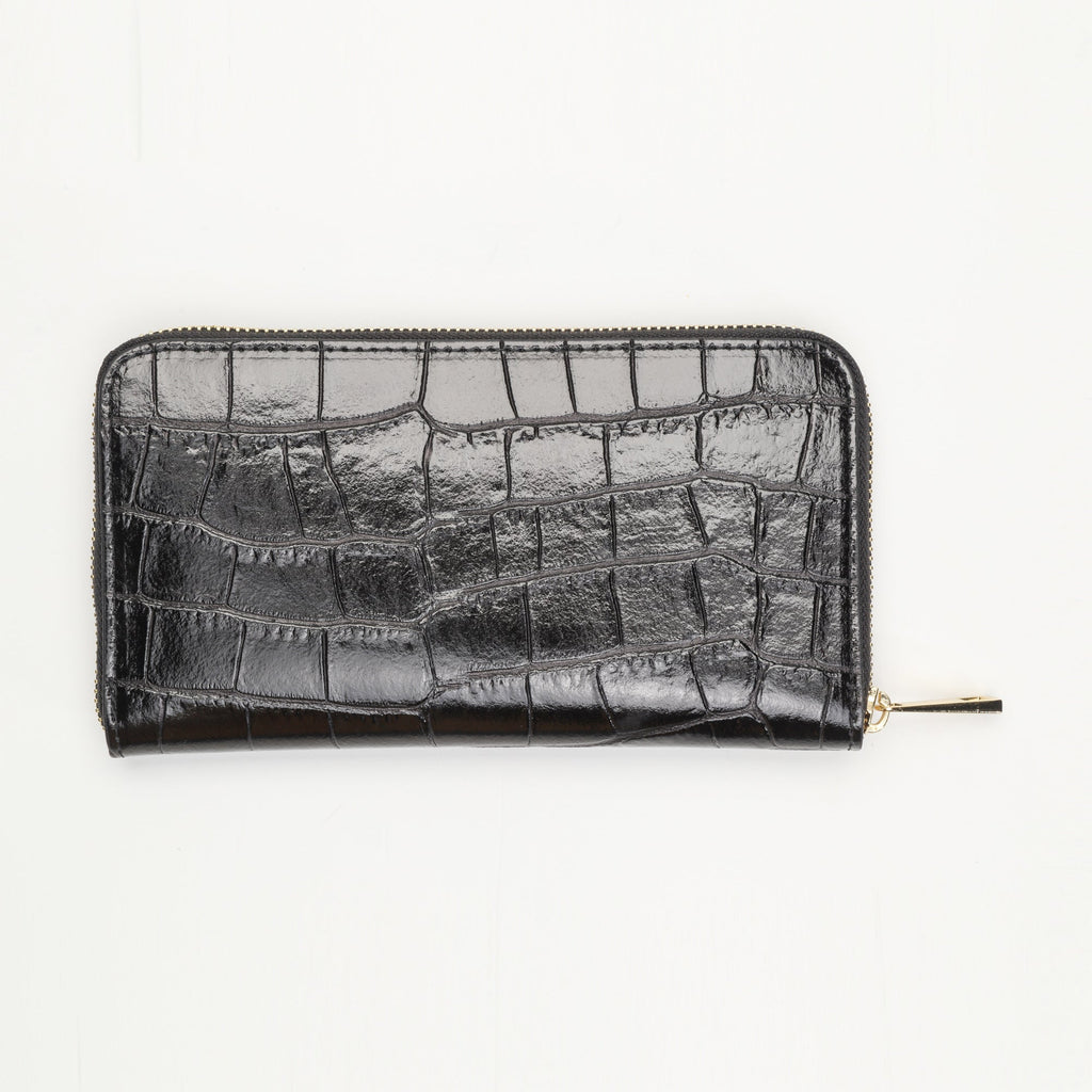Portefeuille Pely Croco - Noir - Maison Heritage - The Bradery